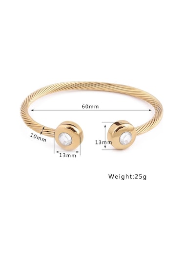 Kişiye Özel Kablolu Simetrik Yuvarlak Açılan İşlemeli Zirkonyum Bileklik