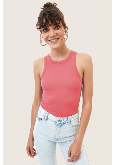 3'lü Paket Fitilli Halter Yaka Örme Atlet beyaz