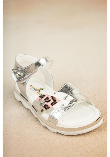 GİMER - Ortapedik Ped Yapraklı Gümüş Sandalet - ONR041201G Gümüş