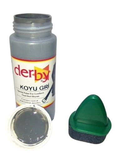 Derby Deri - Mont - Çanta - Kemer - Cüzdan Yenileme Boyası 100 ML - Koyu Gri