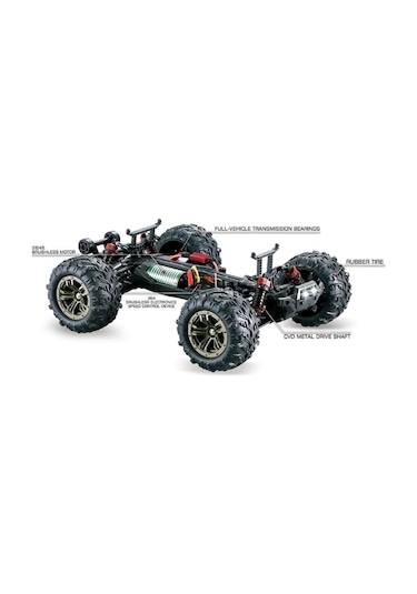 Xinlehong 1:16 Brushless Uzaktan Kumandalı Yüksek Hızlı Rc Araba 52km/s 2.4ghz 4wd Usb Şarj Turuncu Çok Renkli