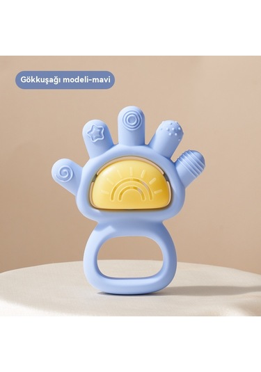 Jian Fan Bebek Silikon Palmiye Zil El Zil Oyuncak Mavi