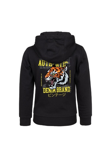 Brz Kids Baskılı Erkek Çocuk Sweatshirt Hoodie-siyah Siyah