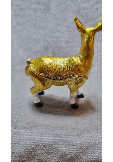 Zirkon Taşlı Emaye Ceylan Biblo Kutu 001