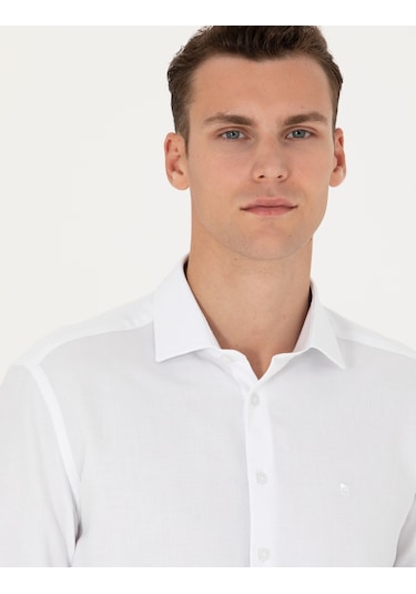 Pierre Cardin Erkek Beyaz Desenli Gömlek 50275684-vr013 Beyaz