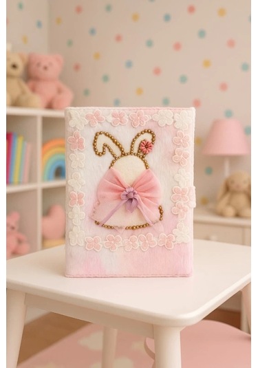 Çocuk Peluşlu Anı Defteri 80 Yaprak İthal Ürün Tavşan Çok Renkli
