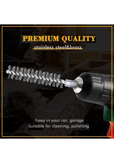 Samdoo 6 Adet 15mm Çaplı 304 Paslanmaz Çelik Boru Fırçası Seti - Altıgen Gövde, Power Tool Uyumlu, Pas Ve Tüketici Temizliği