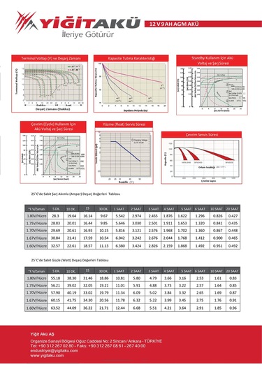 12v 9 Ah-amper Kuru Tip Agm Ups Güç Aküsü Yiğit Akü
