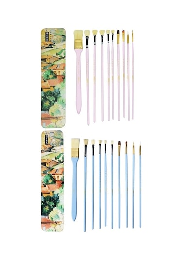 Willowhaven 10 Adet/takım Sanat Fırçası, Domuz Kıl Balık Kuyruğu Guaj, Demir Kutu Pembe Çubuk