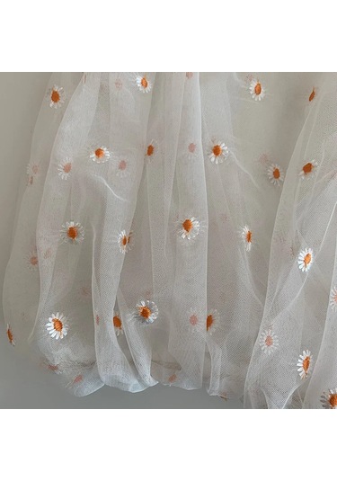 Mary&raptor Kadın Şeffaf Tote Çanta - Papatya Nakışlı, Eko Meyve Ve Dekorasyon İçin Whıte