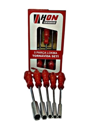 5 Adet Lokma Anahtar Tornavida 6/7/8/10/13/mm Metal Altıgen Tdrtr