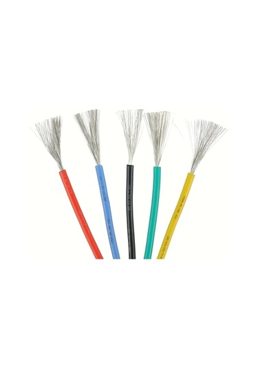 Meridiangoods 16-24awg 5 Renkli 25m Kalaylı Bakır Silikon Kablo Dıy Elektrik Projeleri Diğer