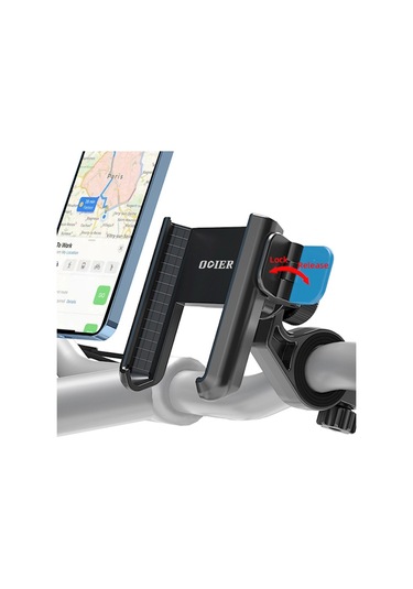 Odier Motosiklet - Bisiklet Telefon Tutucu 360 Derece Döndürme Telefon Siyah