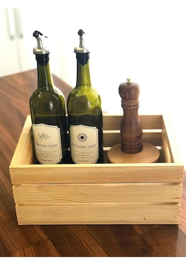Masif Ahşap Sandık - Saklama Depolama Ve Düzenleme Için Tahta Kutu Çok Amaçlı Organizer - Wooden Box Ahşap