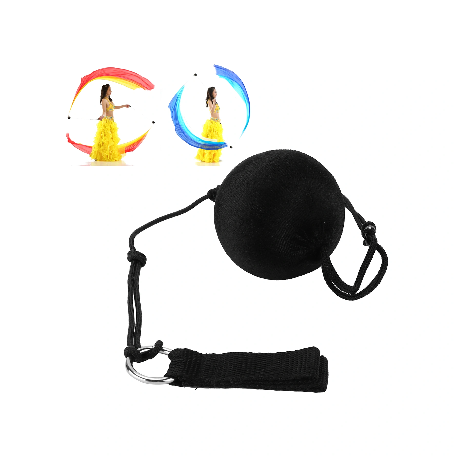 Wezone Belly Dance Egzersiz Ve Gösteri Propsu - Ayarlanabilir Zincirli Yumuşak Top Siyah, Tek Adet