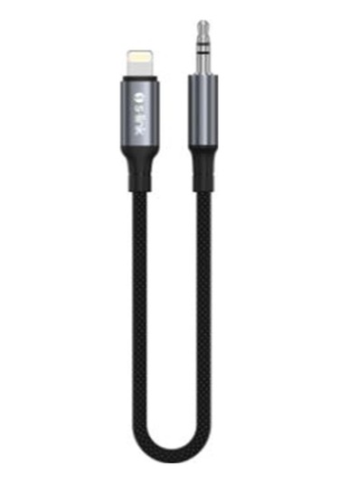 S-link Armor Ml-01 1.2m Lightning To M Aux Örgülü Metal Başlıklı Siyah Ses Kablosu
