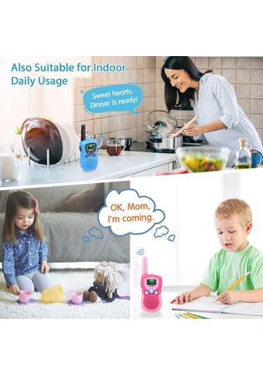 Geeksen Kask Telsizi Hk-002 Çocuk Telsizi Açık Hava Ebeveyn-çocuk İki Yönlü El Telsizi Pilsiz 2 Paket Saf Mavi + Saf Mavi