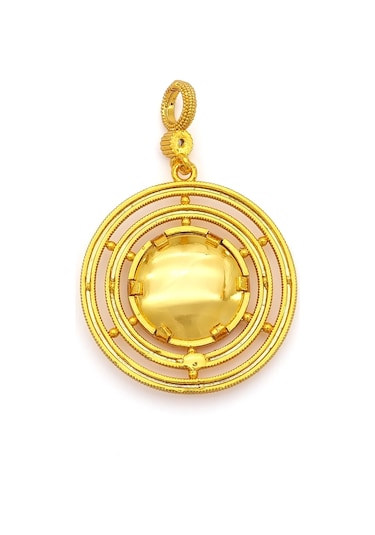 Altın Kaplama İmitasyon Ajda Desenli Tuğralı Küçük Boy Kolye Ucu Tgr-734 Altın