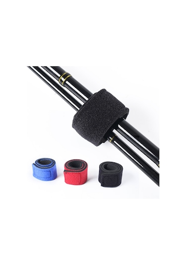 Skycity Sbr Ve Ok Kumaş 6 Adet Siyah 30x240mm Esnek, Dayanıklı Ve Taşınabilir Olta Kamçı Bağlama Kayışı