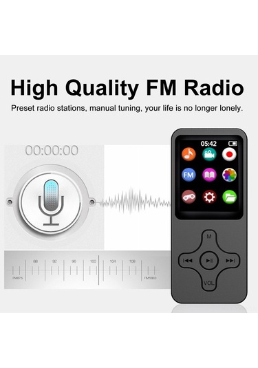 Geeksen 64gb Bluetooth Mp4 Çalar, Fm Radyo Ve Çift Yönlü Ses Aktarım Özellikli Taşınabilir Müzik Çalar