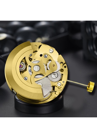 Xurunkeji Altın İskelet 2004 Hareketi Sıradan Sarkaç Ayarı Radyasyon Desenli Tam Otomatik Saat Hareketi Altın