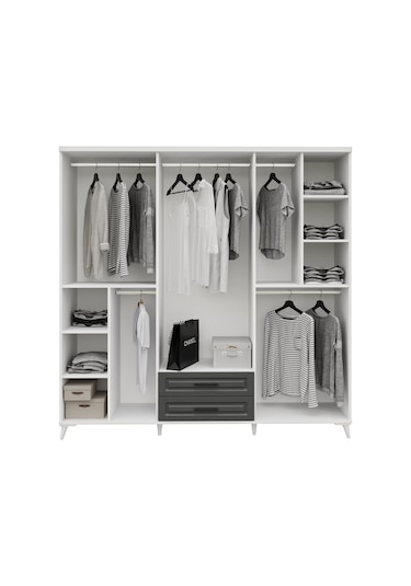 Gözde 6 Kapaklı Komple Mdf Antrasit Yatak Odası