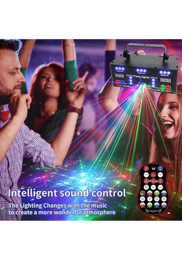 Ysh503 Profesyonel Lazer Parti Işığı 21 Lens Rgb Sahne Aydınlatması Sese Duyarlı Uzaktan Kumandalı