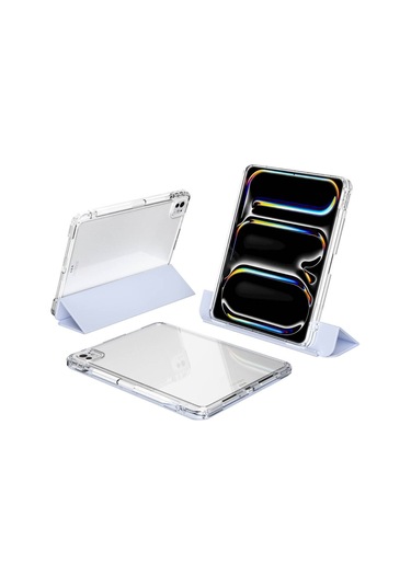 İpad Pro 11 2025 M5 Çip Uyumlu Airbagli Manyetik Ayrılabilen Fuchsia Sliding Tablet Kılıfı Kapaklı Kılıf