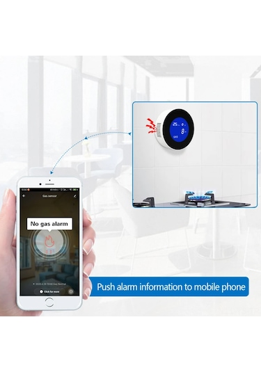Yunboo Ev İçin Akıllı Wi-fi Gaz Sızıntısı Algılayıcı, Uyarı Sesi Ve Uygulama Bildirimi İle Tehlike Tespiti Avrupa Standartı