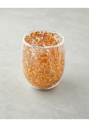 English Home Shimmer Borosilikat Double Wall Bardak 400 Ml Gold Gold