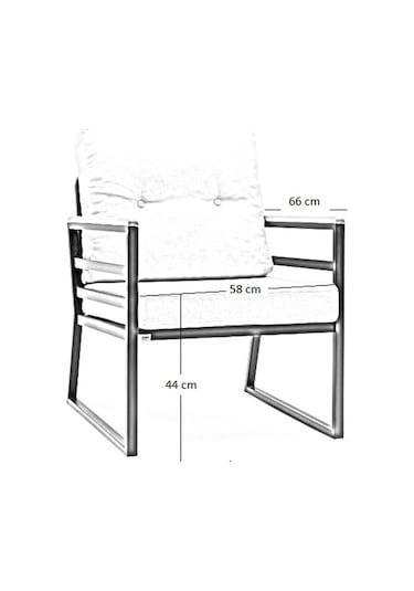Mymassa Favori Bahçe Takımı - Metal Çay Seti Koltuk Takımı - Siyah