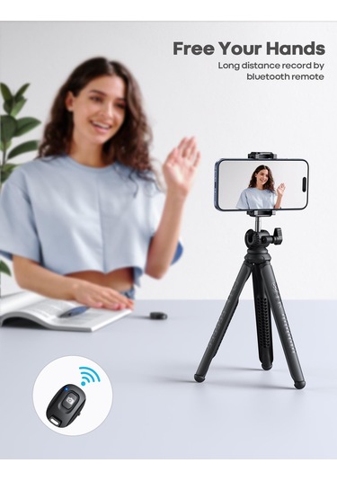 Lamicall Cep Telefonu Ve Kamera Uzaktan Kumandali Selfie Çubugu Tripod Sttp02