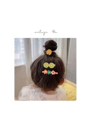 Samdoo Kız Çocukları İçin 10 Adet Renkli Bitki Desenli Saç Klipsi - Günlük Ve Özel Etkinlikler İçin Yumuşak Tutucu Resin Plastik Aksesuar