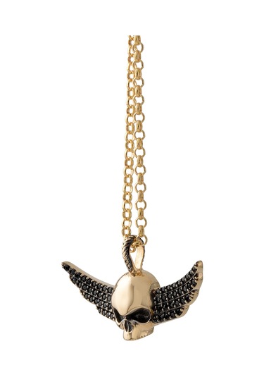 Uşaklıhafız 14 Ayar Altın Kanatlı Kafatası Figürlü Kolye 30 Mm 18 Mm