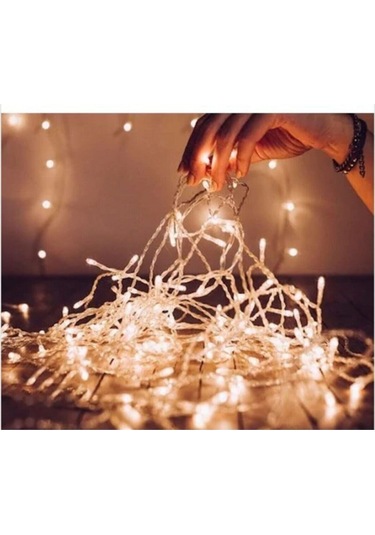 Fişli Şeffaf Kablolu Günışığı 10 Metre Özel Günlere Süsleme Peri