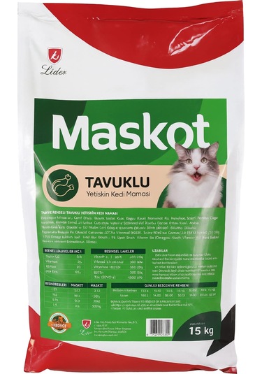 Maskot Tavuk Etli Kedi Maması 15 Kg