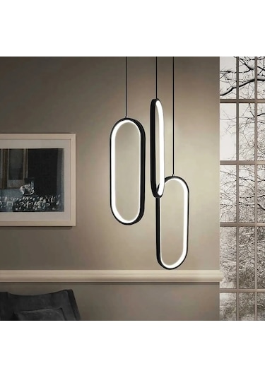 Teska / Sarkıt Avize / 50X15 CM / 3 Renk Işık / Antrasit Gövde Antrasit Gri