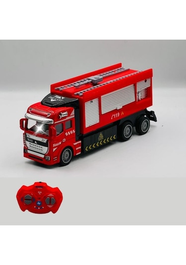 Pilli Kumandalı Oyuncak İtfaiye Kamyonu Kırmızı