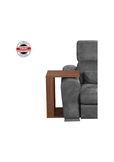 Single C Yan Servis Sehpa Nil Cevizi / Tekerlekli Laptop Sehpa