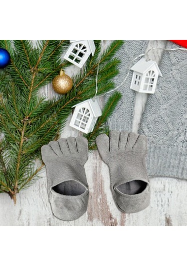 Homyl Koşu Sporları Için Beş Parmak Çorap Hafif Kaymaz İnce Gri