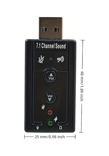 Globalbloom Siyah Tıshrıc Usb 7.1 Ses Kartı 3d Efekt Mikrofon Ses Kontrolü