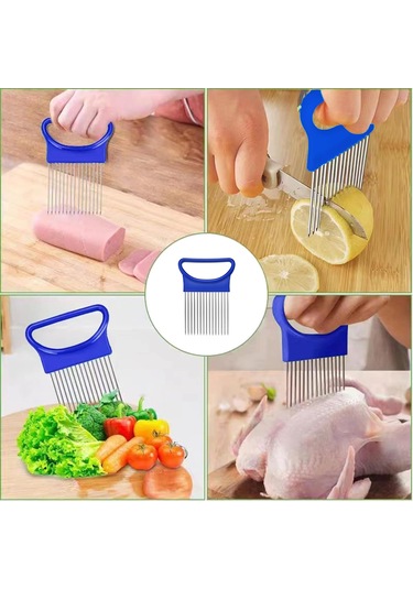 Kaymaz Sebze Doğrayıcı, Patates, Limon Ve Daha Fazlasını Kesmek İçin Eşit Dilimli Soğan Tutucu, Paslanmaz Çelik Dişler, Ergonomik Tasarım Diğer