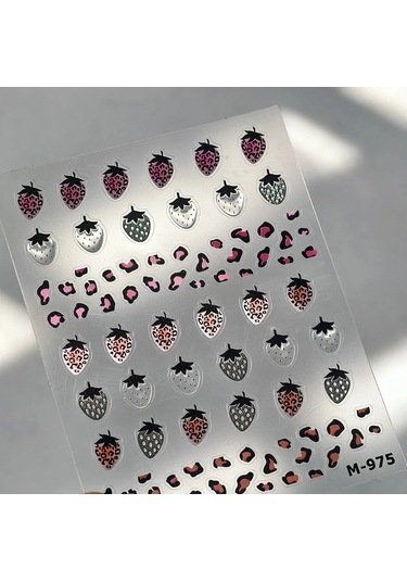 Güzel Kırmızı Meyve Çilek Kiraz Ilmek Aşk Kalp Yıldız İpek Kurdele 5d Nail Art Çıkartmalar Şık Kendinden Yapışkanlı Manikür Çıkartması Çöl Kamuflaj