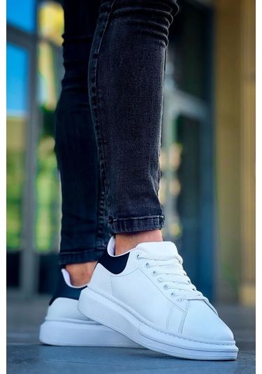 Luis A Costa Lc101 Beyaz Arka Siyah Bağcıklı Erkek Ayakkabı Renkli