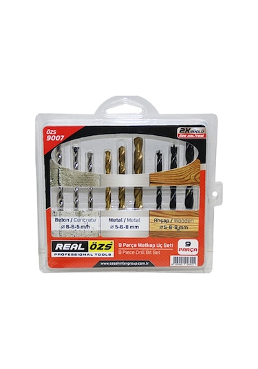 9 Parça Matkap Ucu Seti Beton - Metal - Ahşap - 5-6-8mm 5332