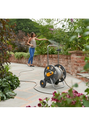 Hozelock 2434H 30 m Hortumlu 60 m Kapasiteli Tekerlekli Hortum Toplama Sarma Araba Seti