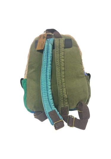 Kaliteli Renkli Vintage Disayn Günlük Sırt Gezi Okul Seyahat Çantası 31 Cm X 41 Cm Yeşil