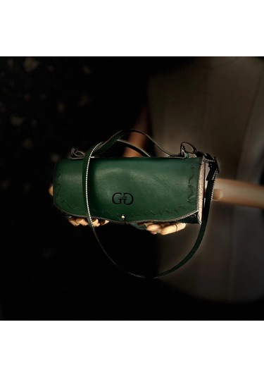 Hakiki Deri, El Yapımı Bayan Çanta, Bayan Cüzdan Larissa V40 Yeşil