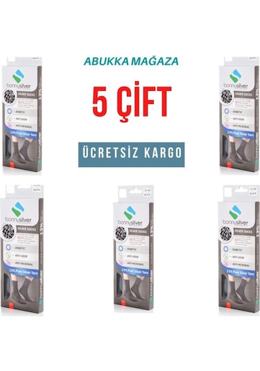 5 Çift Bonny Silver %13 Gümüş Çorap Normal Koruma