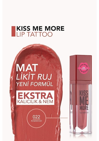 Flormar Uzun Süre Kalıcı Mat Ruj - Kiss Me More-022 Rosewood-8682536040891
